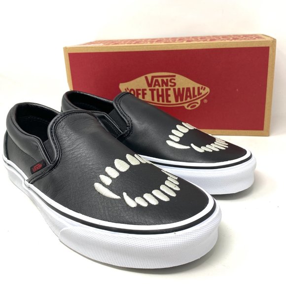 Vans Classic Slip On Skateboarding Black White Men's Size Leather VN000XG88MD - Picture 9 of 13